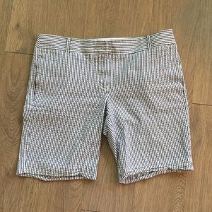 J Crew Shorts City Fit Blue stripe Size 10 EUC